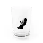 chona shopの黒い横顔2 Water Glass :front