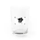 白メガネのクロのほくとくん Water Glass :front