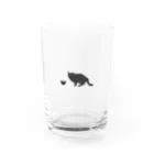 MOMOSUZUMEの黒猫さん Water Glass :front