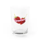 yukoymのふたりいちご文字いり Water Glass :front