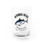 猫と釣り人のKUROMAGURO_EB_1CW Water Glass :front