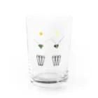 L_arctoaのカマキリの昼と夜の複眼（絵文字、背景透過ver） Water Glass :front