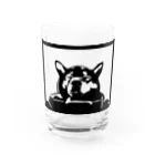 高橋わたがしの切り絵・犬 Water Glass :front