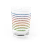 アルバトロスデザインの螺旋の円周率（カラフル） Water Glass :front