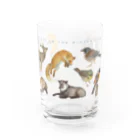 ちなきのこの冬の山の動物たち Water Glass :front