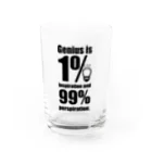 KNOCKの天才とは、1%のひらめきと99%の努力である。 Water Glass :front
