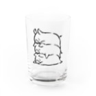 前髪ぱっつん◆SUZURI店の3匹の豚さん Water Glass :front