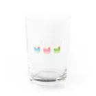 みけんこの三色クリームソーダ Water Glass :front