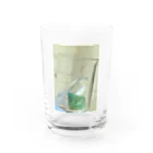 Alba spinaのビーカーの水晶と蛍石 Water Glass :front