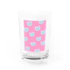 にな子Φいひひひひって笑う人のねこいっぱいピンク Water Glass :front