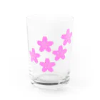 KOKI MIOTOMEの星桜紋（流れ星ピンク）　Star cherry blossom Crest (Shooting star pink）) Water Glass :front