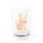 akiのそばにいてくれるうさぎ Water Glass :front