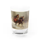 世界の絵画アートグッズのKnud Bergslien《Skiing Birchlegs 王子と山を渡る》 Water Glass :front