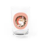 野田　尚花の桜と三毛猫  Water Glass :front