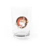 野田　尚花の桜と三毛猫  Water Glass :front