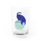 天瀬のハチワレ猫と模様玉 Water Glass :front