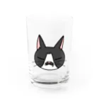 シシシFRIENDSのくろまめ face Water Glass :front