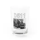 ヴィンテージ鉄道写真グッズの店のD51形蒸気機関車１号機を先頭とする三重連 （モノクロフォト） Water Glass :front