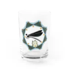 Grün Libelle商店のハグロトンボとねこちゃん Water Glass :front