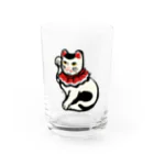 ^‥^ｼｬﾑの丸〆猫 Water Glass :front