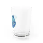 Kinkadesign うみのいきものカワイイShopのジンベエザメ_Cafeステッカーデザイン Water Glass :front