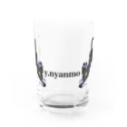 y.nyanmo やよにゃんもの王冠黒猫グラス Water Glass :front