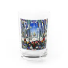 世界の絵画アートグッズのジョセフ・ステラ《イタリアの花》 Water Glass :front