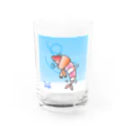 さつきうさぎえびえびショップのさむさむえび丸〜背景＆サイン入り〜 Water Glass :front