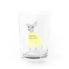 遥ん/犬顔絵　の「保護犬カフェ支援」グッズ シェリさん Water Glass :front