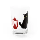 WAMI ARTのランタン猫 Water Glass :front