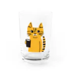 mapechiのトラネコしまお、milk最高 Water Glass :front