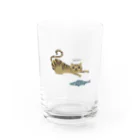 YoakeNecoのかますねこ　きじとら Water Glass :front