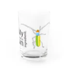 昆虫デザイン　龍しんのMy child is an ingredient Water Glass :front