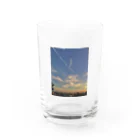 pm11:38の飛行機雲 Water Glass :front