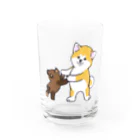 春風工房の秋田犬とぬいぐるみクマさん Water Glass :front