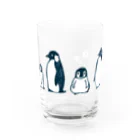 かわずやのぺんぎんのおやこ（線画） Water Glass :front