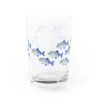 Astrio SUZURI店の魚の群れ カスミアジ Water Glass :front