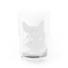 壁かべSHOP・SUZURI店のひょっこり猫さんポップアートライトグレー Water Glass :front