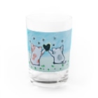 にゃんにゃぁワールドのハイタッチ猫 Water Glass :front