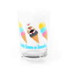 Lily bird（リリーバード）のアイスと文鳥ず ロゴ入り① Water Glass :front