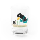 イラスト MONYAAT のネギを値切っている鴨カモかもB L Water Glass :front
