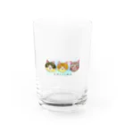 男木島にゃんこグッズの夕陽と猫の家’s Water Glass :front