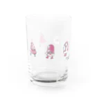 illustration akko shopのお散歩ずきんPink Water Glass :front