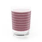 many many stripes.のボーダー赤 Water Glass :front