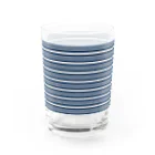 many many stripes.のボーダー青 Water Glass :front