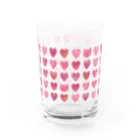 さくらもちゅ*のハートときどき猫　ピンク Water Glass :front