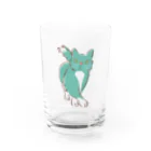 BeArtSuzumaruのチョコミントにゃんこ Water Glass :front