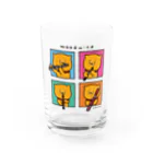 柴犬ラクのTシャツ_窓ラク（木管） Water Glass :front