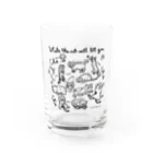 天明幸子　SUZURI  オフィシャルショップのcat cat cat !! Water Glass :front