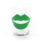 多摩市民のセクシーな唇(グリーン) Water Glass :front